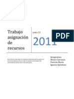 Asignación de Recursos. Trabajo