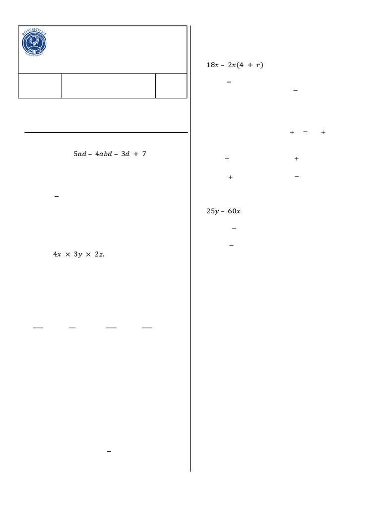 2020 8MA Test 4 - Algebra, Indices | PDF | Mathematics | Algebra