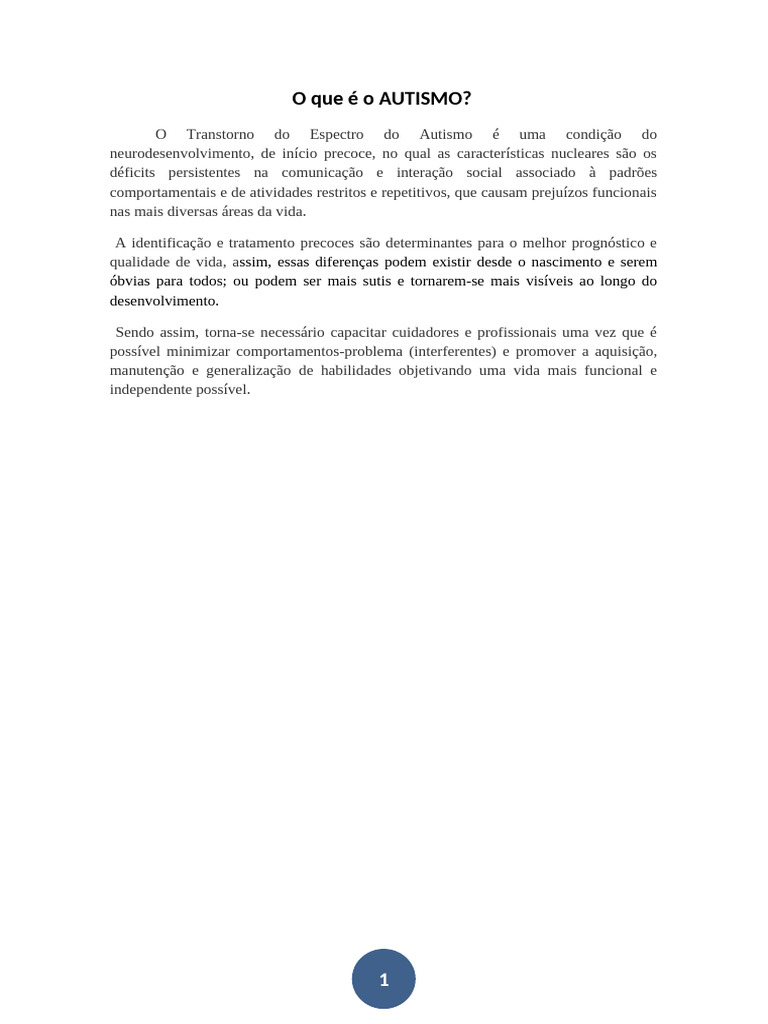 Entendendo o Transtorno do Espectro Autista | PDF | Espectro do autismo ...