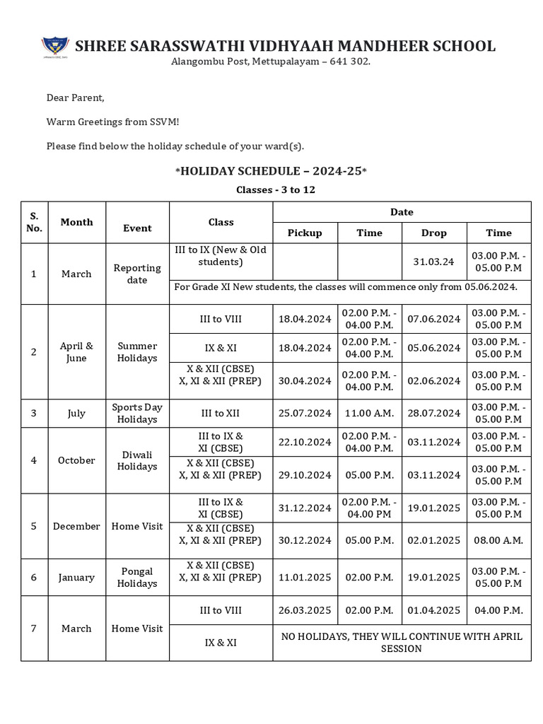 3084 Holiday Schedule (202425) PDF