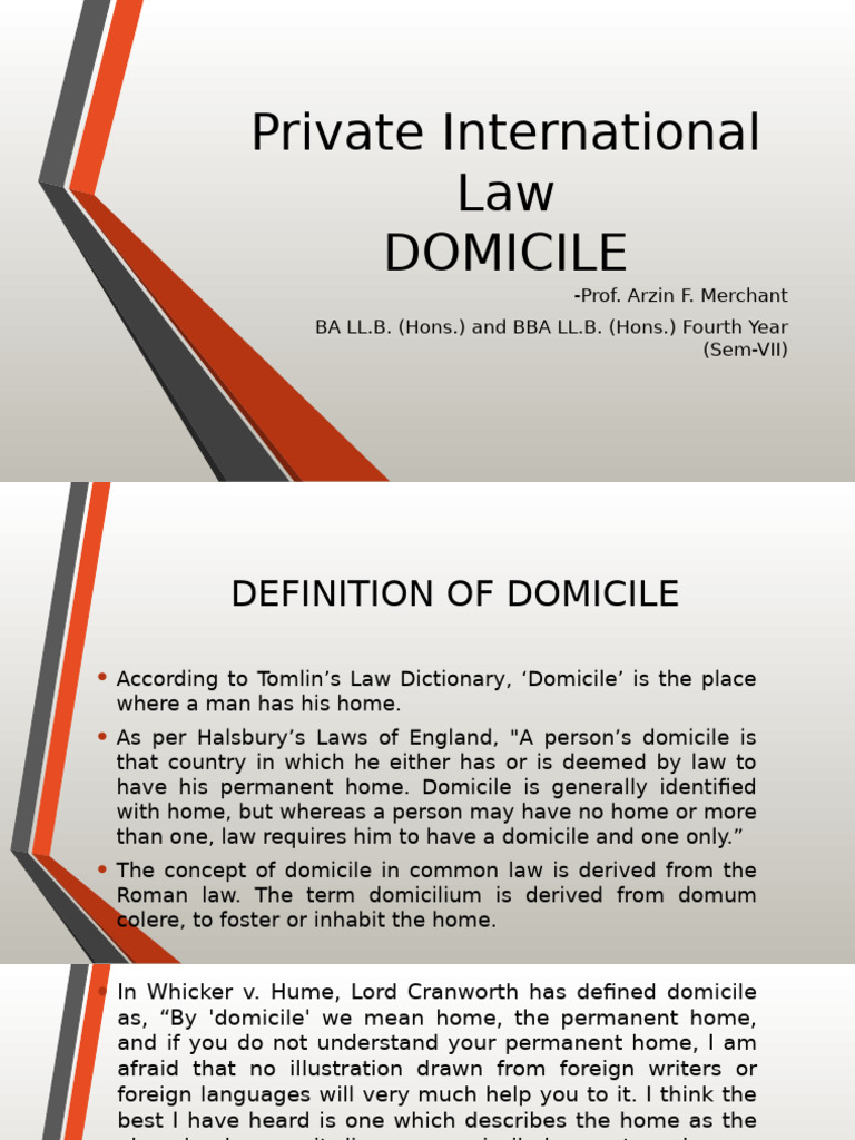 Understanding Domicile in Private Law | PDF | Domicile (Law) | Citizenship