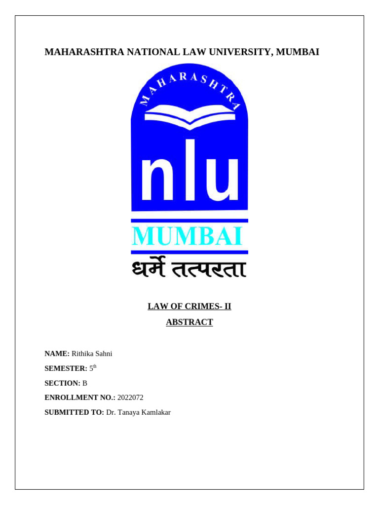 Crimes 2 Abstract | PDF