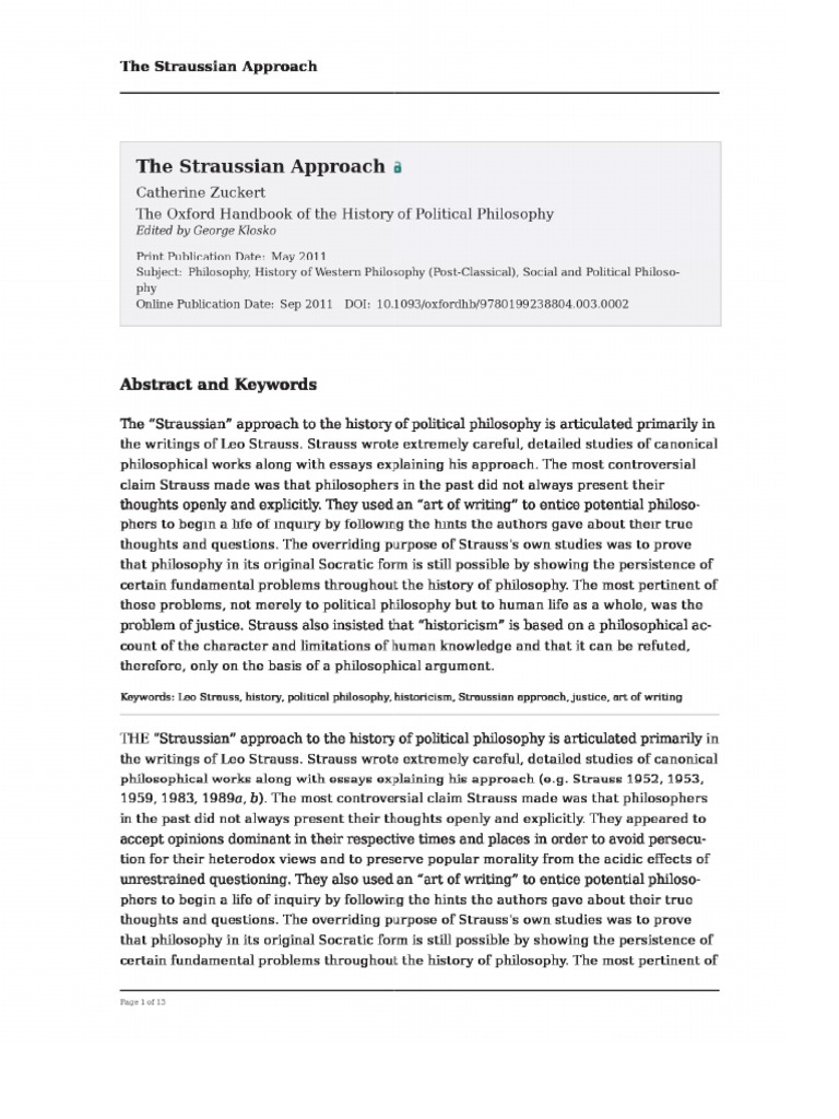 Straussian Approach | PDF