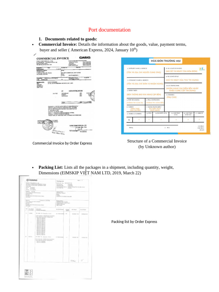 Port documentation | PDF | Bill Of Lading