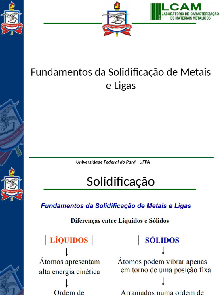 Fundamentos da Solidificação de Metais | PDF | Sólido | Temperatura