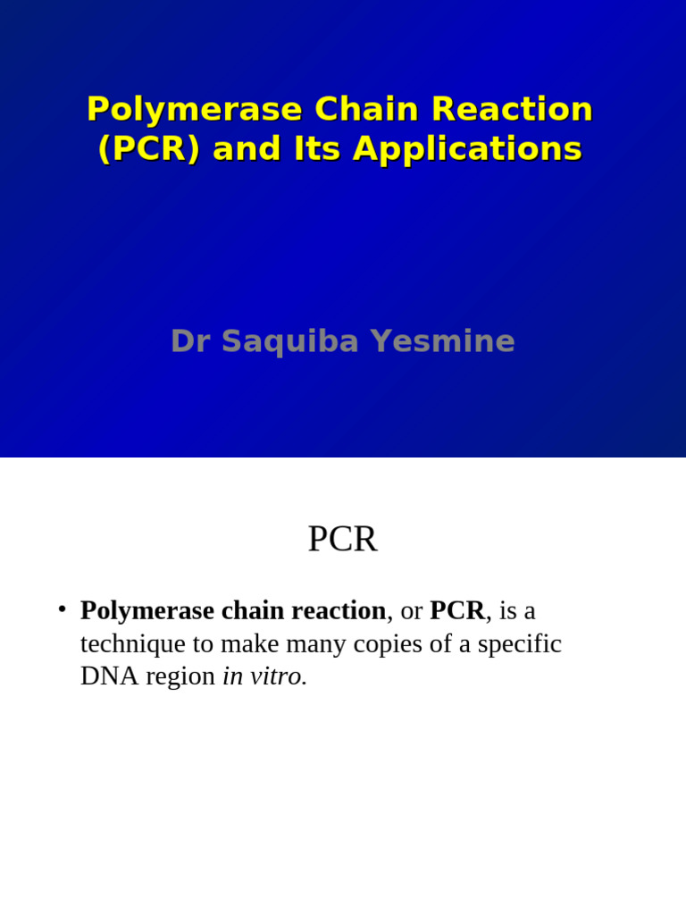 Final PCR Lec 2022-1 | PDF | Polymerase Chain Reaction | Primer ...