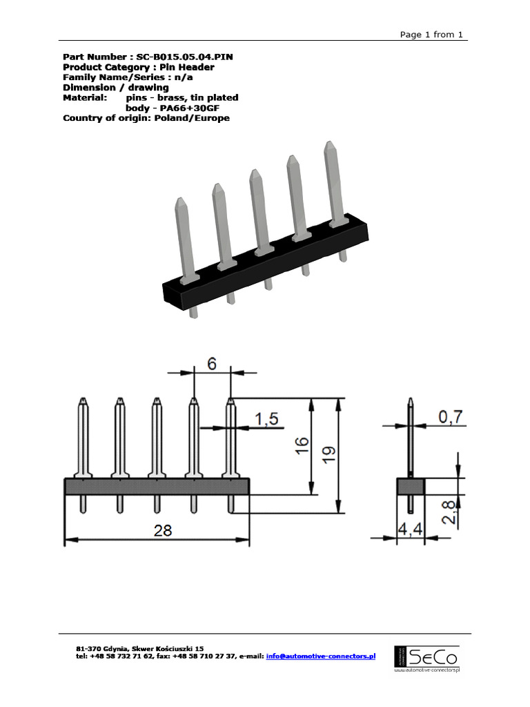 SC-B015 05 04 Pin | PDF