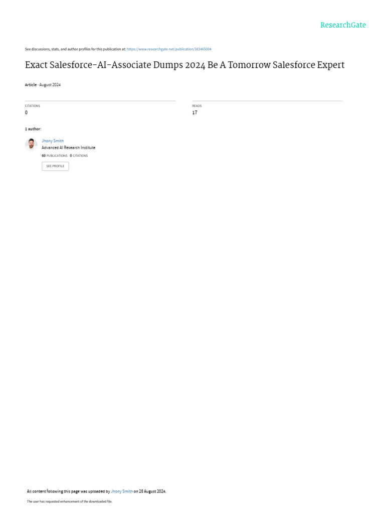Salesforce-AI-Associate Exam Dumps 2024 | PDF | Artificial Intelligence ...