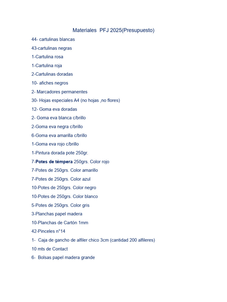 Materiales para PFJ 2025 | PDF