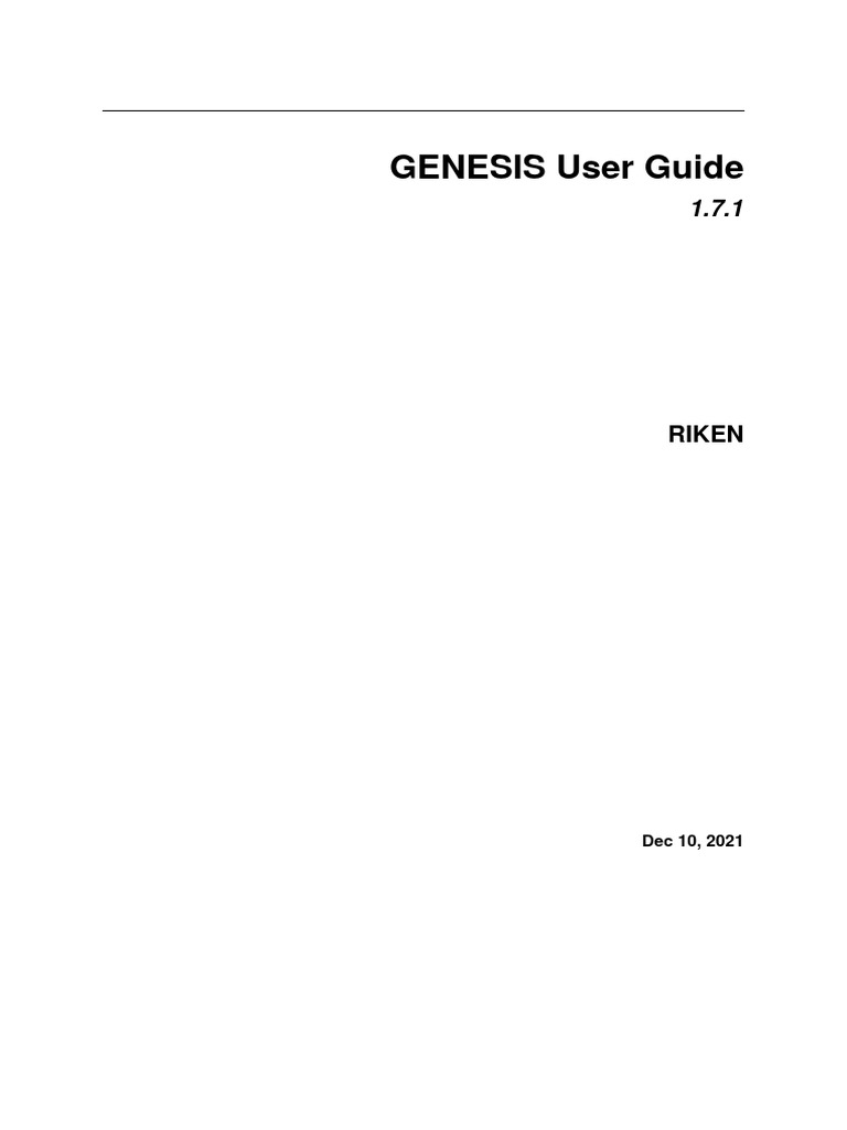 Genesis-1 7 1 | PDF | Message Passing Interface | Computing