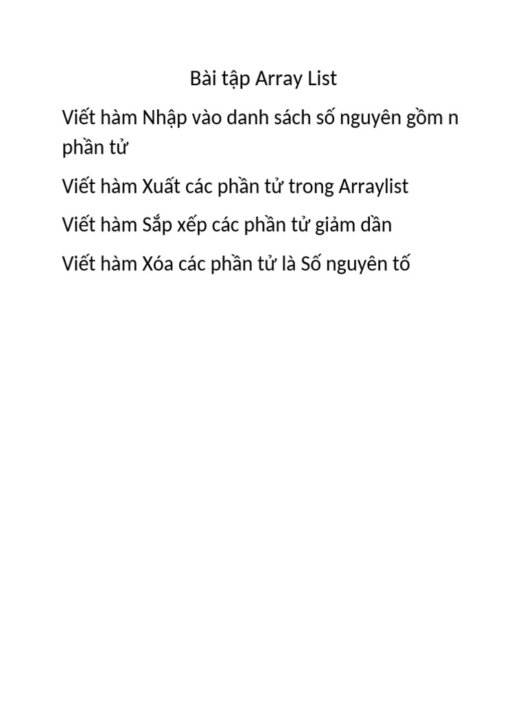 Bài Tập Array List | PDF