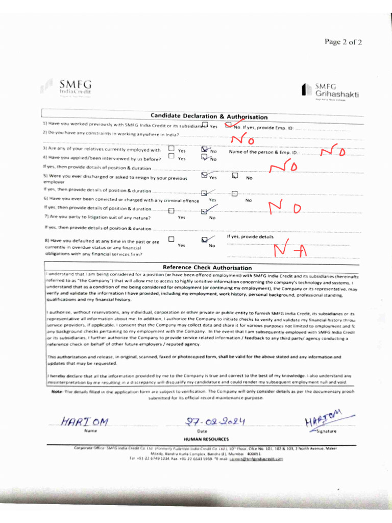 declaration form | PDF