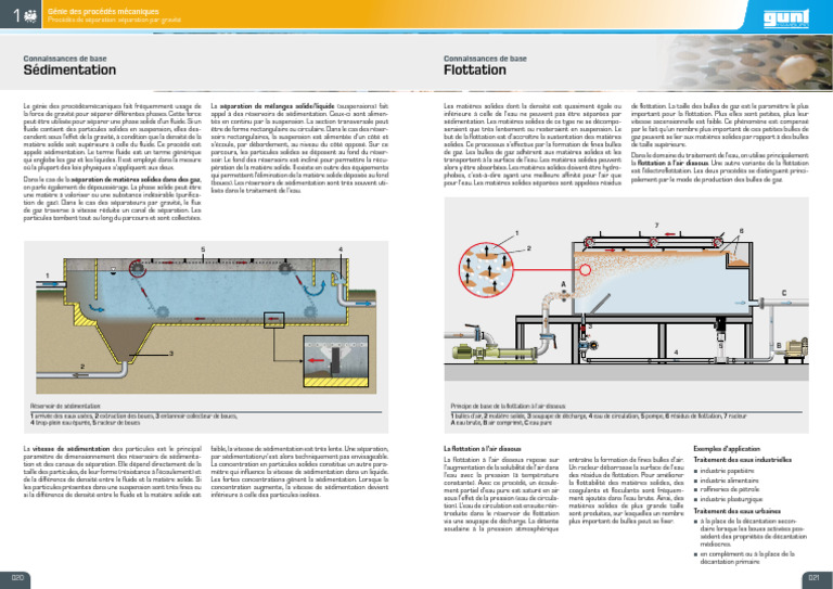 Sédimentation et Flottation en Génie des Procédés | PDF | Fluide | Eau