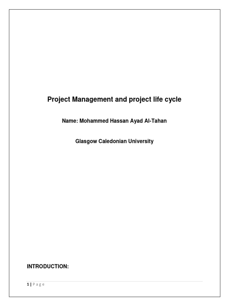 Project Management and Project Lifecycle | PDF | Project Management ...