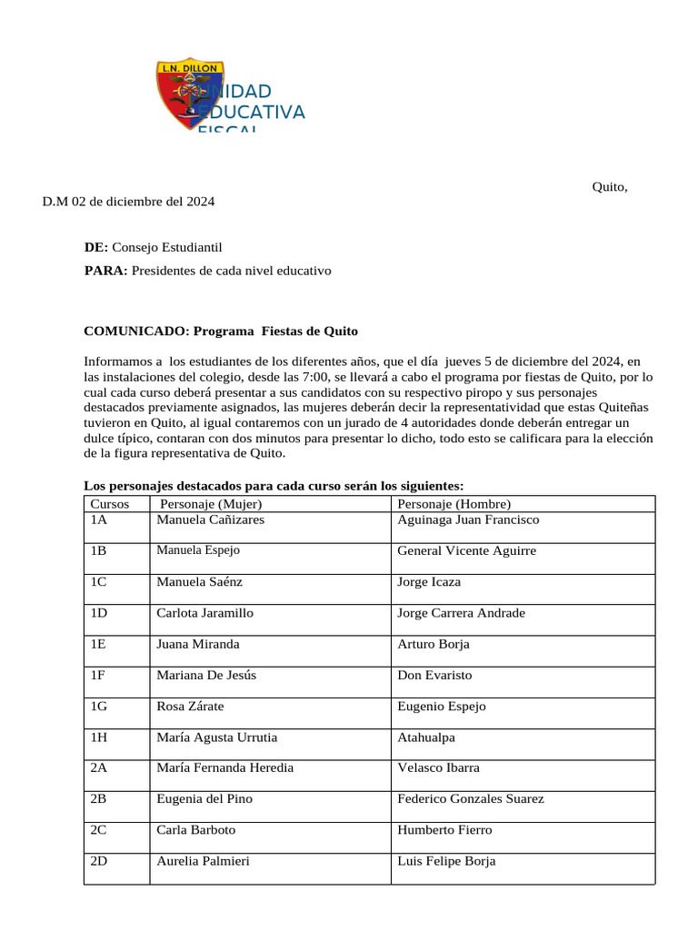 Programa Fiestas de Quito 2024 | PDF | Ecuador