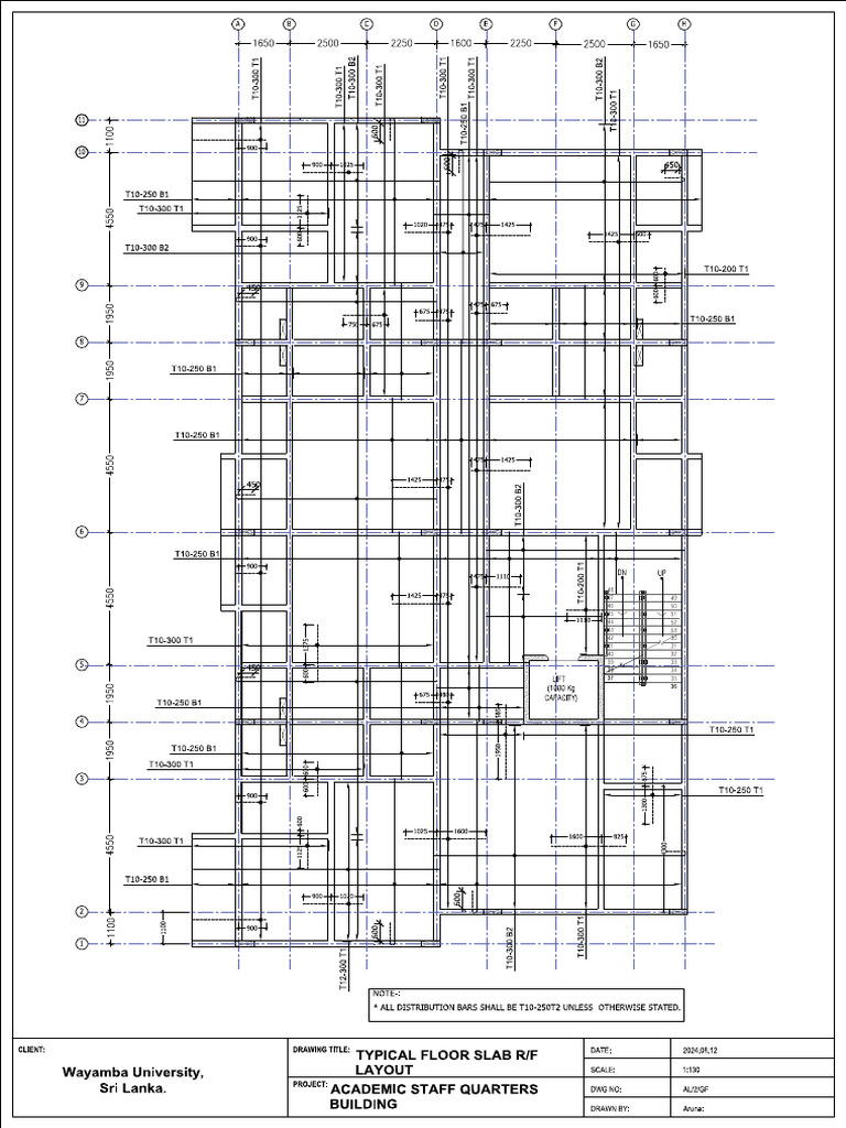 Slab Rebar Drawing | PDF