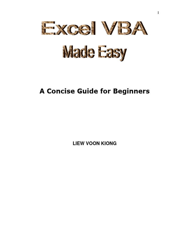 Excel Vba Made Easy | PDF | Microsoft Excel | Data Type