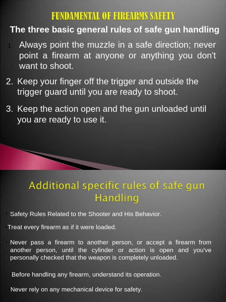 Fundamental of Firearms Safety | PDF | Revolver | Cartridge (Firearms)