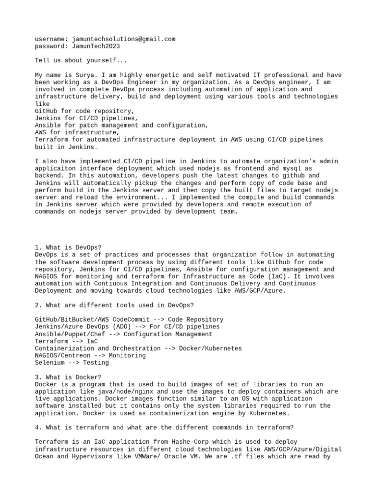 Interview Questions Preparations | PDF | Information Technology ...