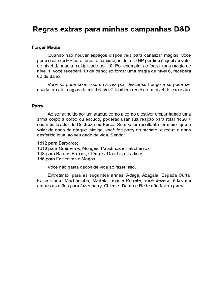 Regras Extras-1 | PDF