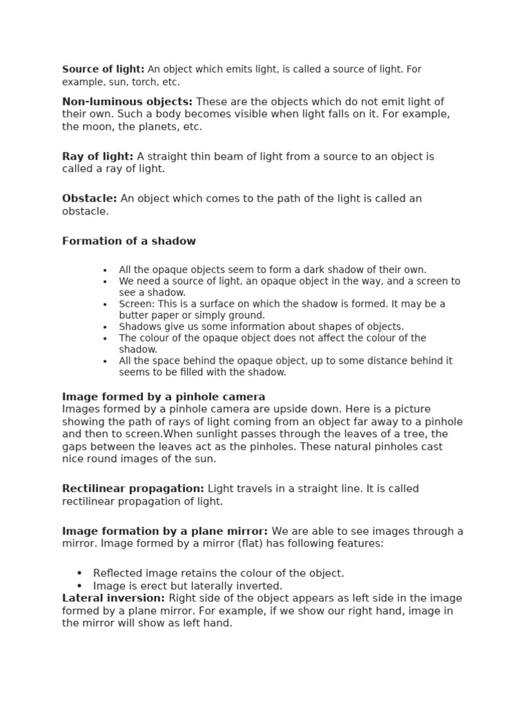 Light Sources and Shadow Formation | PDF | Shadow | Magnet