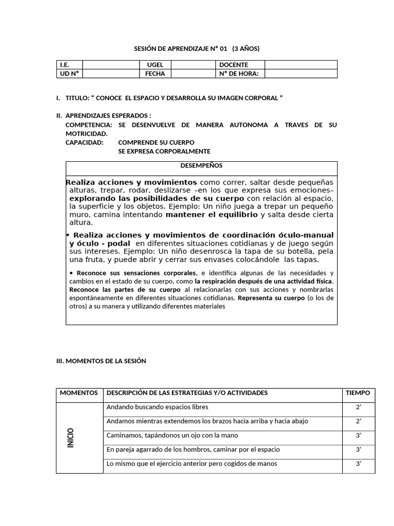 Sesiónes de Aprendizaje Inicial 3 Años | PDF | Aprendizaje | Las emociones