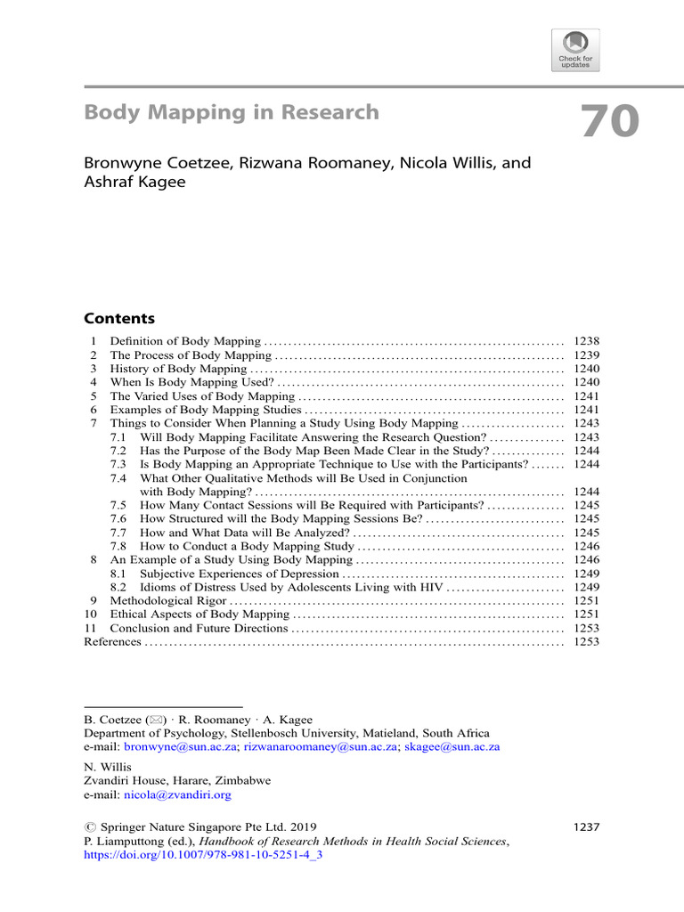Body Mapping Methodology in Research | PDF | Qualitative Research ...