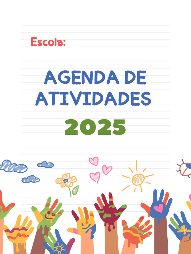 Agenda de Atividades Escolares 2025 Amigável Colorido - 20241217 ...