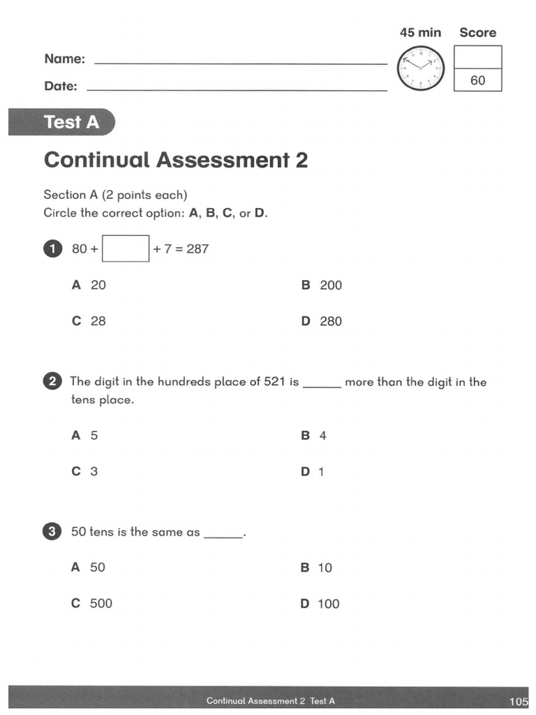 Continual Assessment 02 Test A | PDF