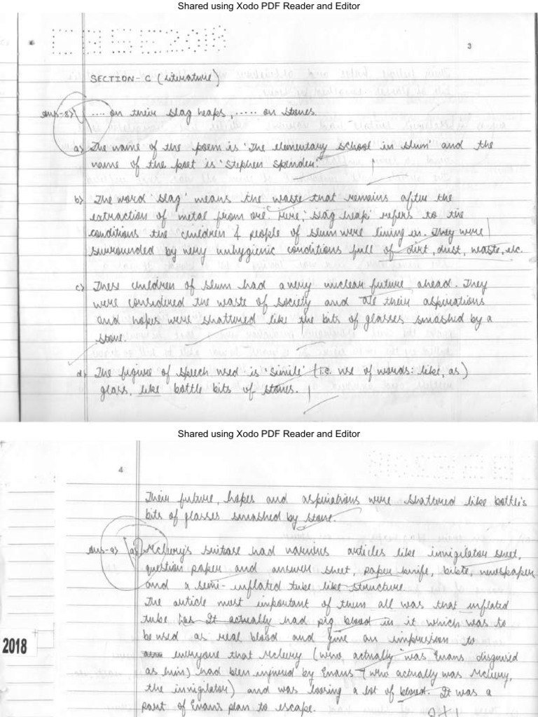 CBSE Topper Answer Sheet Class 12 English Core 2018 | PDF