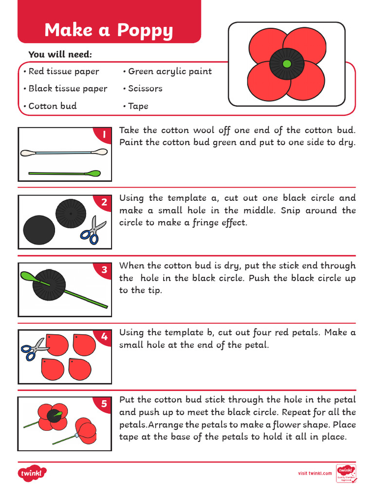 T T 4294 Ks2 Making Poppies Activity Ver 1 | PDF