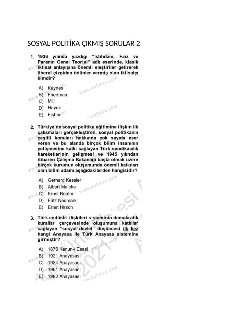 SP Çıkmış Sorular 2 | PDF
