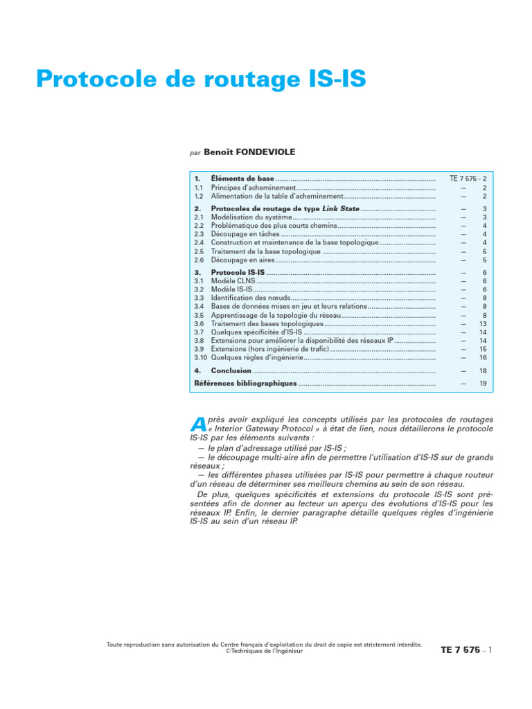 Protocole de routage IS-IS expliqué | PDF | Routage | Adresse IP