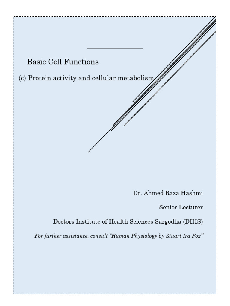 (C) Protein Activity and Cellular Metabolism | PDF | Cellular ...