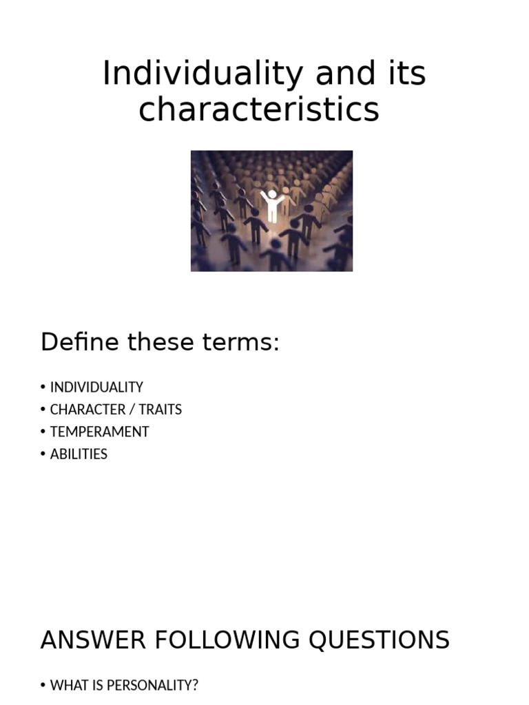 Understanding Individuality and Personality Traits | PDF | Temperament ...