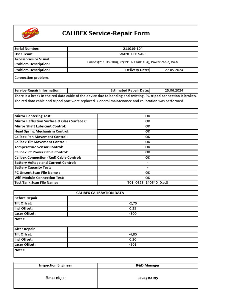 Wane Gep Sarl Repair Form 211019-104 | PDF | Electronics | Electrical ...