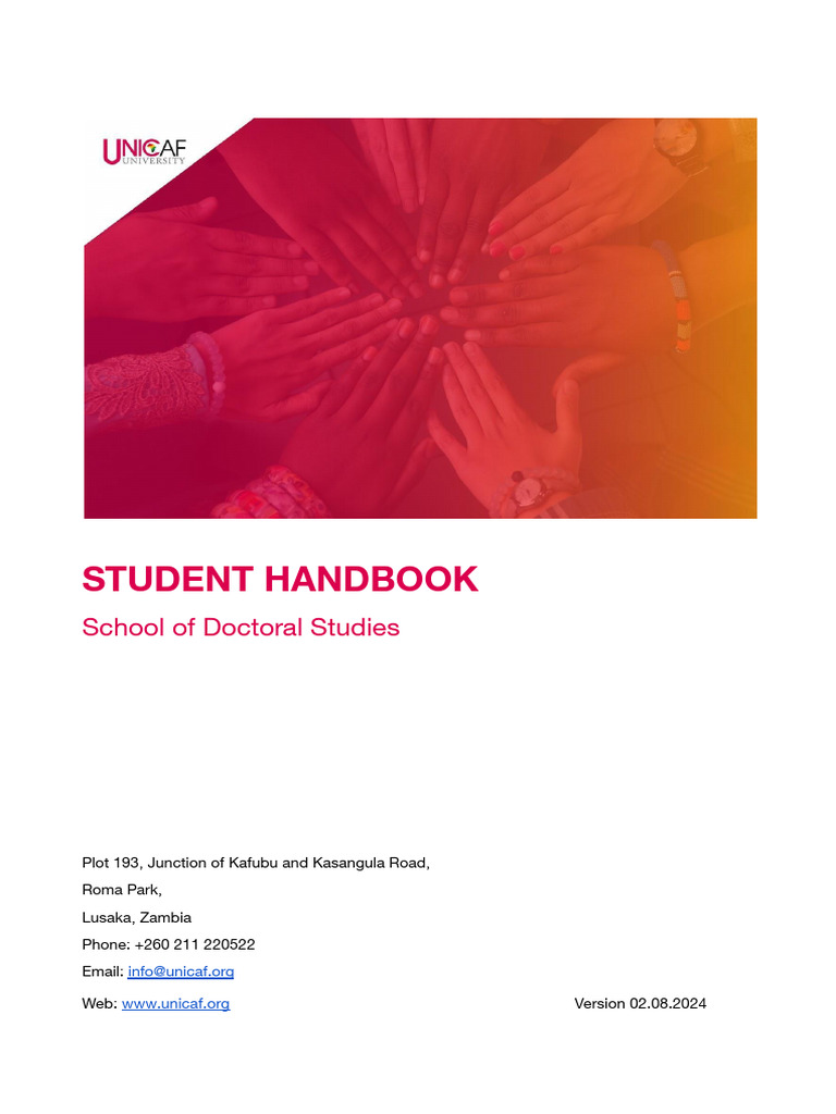 Unicaf Doctoral Studies Student Handbook | PDF | Thesis | Doctorate