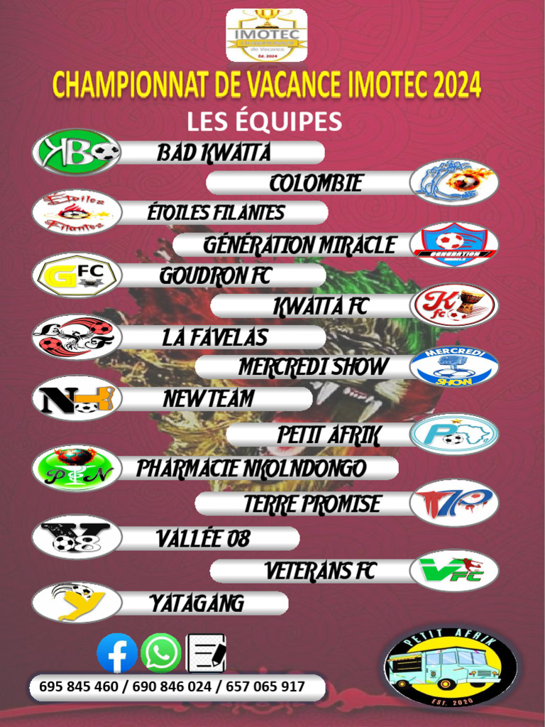 Les Équipes Du Championnat d'IMOTEC 2024 v06.07.24 | PDF