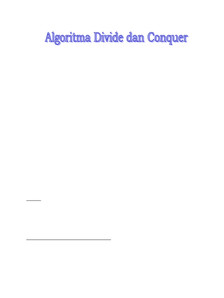Algoritma Divide dan Conquer dalam Pemrograman | PDF