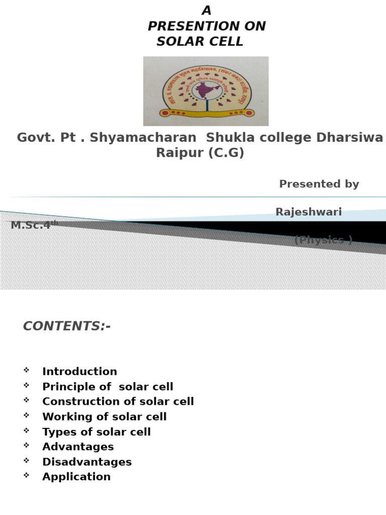 Overview of Solar Cell Technology | PDF | Solar Cell | Photovoltaics