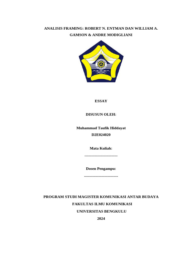 Analisis Framing Entman dan Gamson | PDF