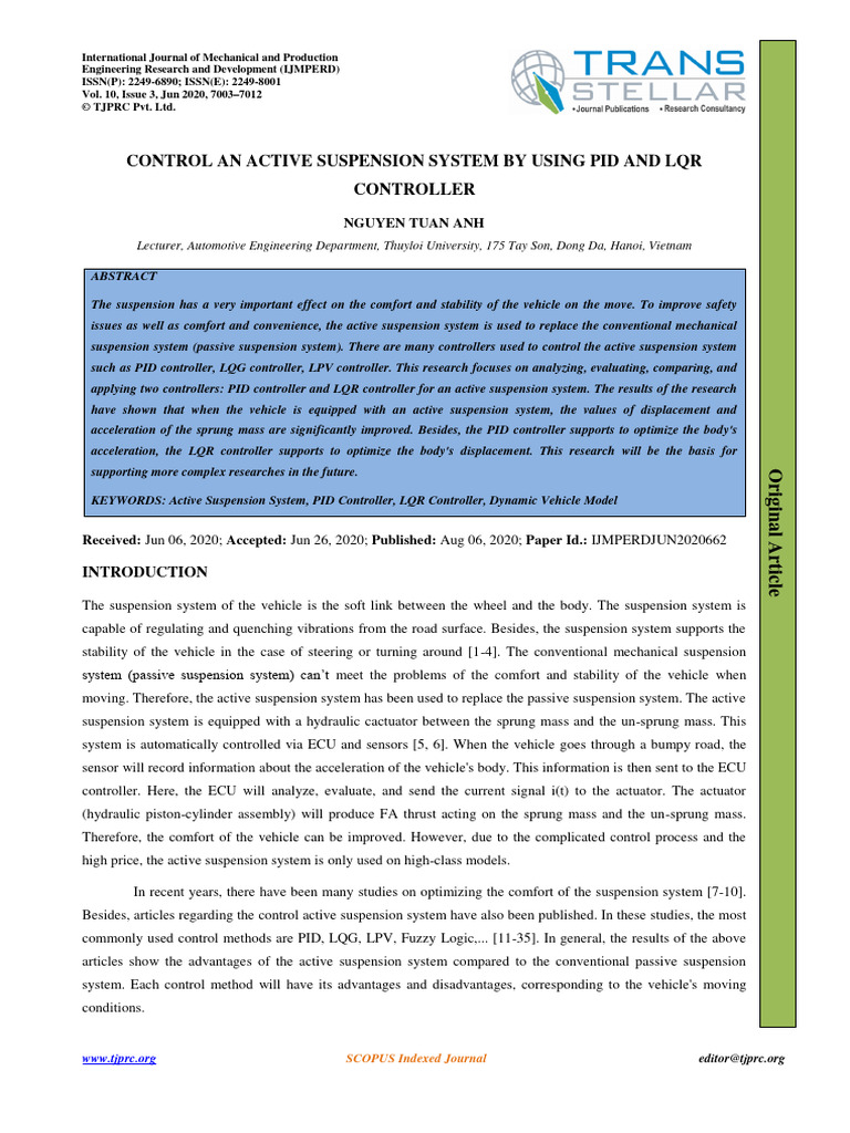 Control An Active Suspension System by U | PDF | Control Theory | Mechanics