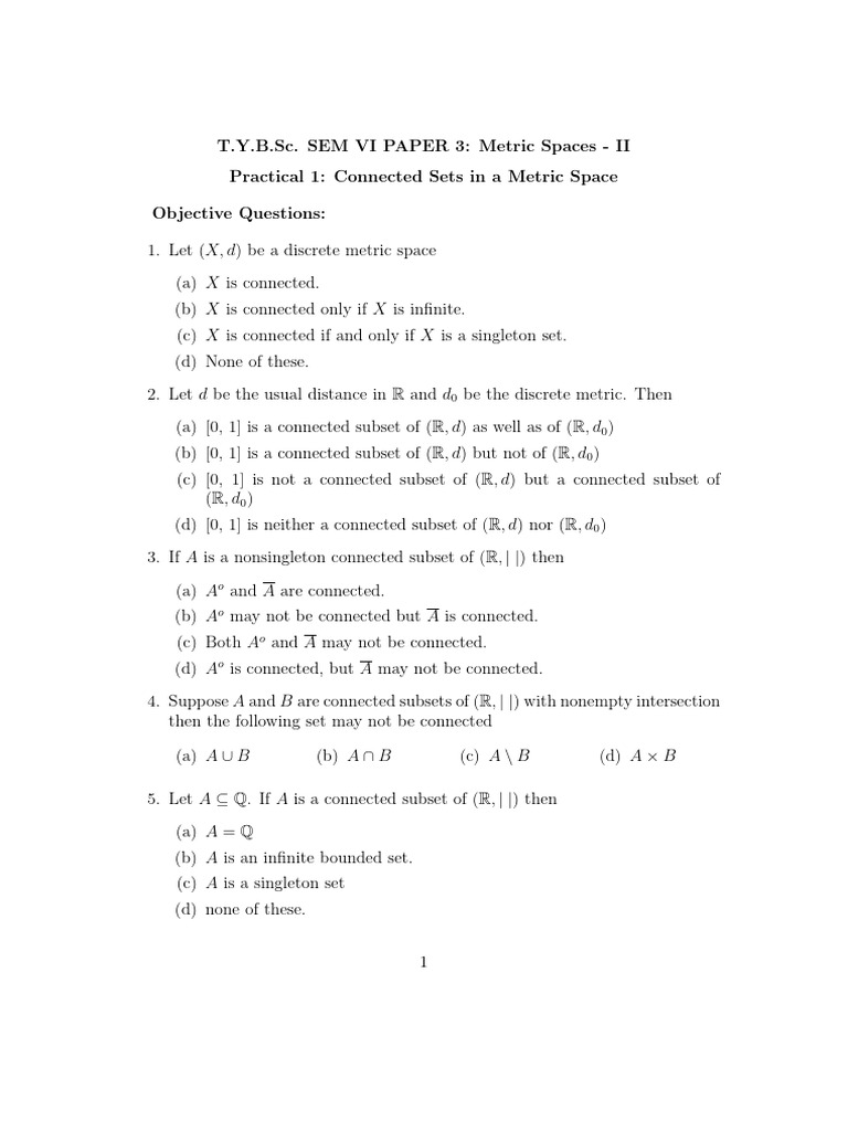 Sem 6 Practical 2023 24 | PDF | Mathematical Analysis | General Topology