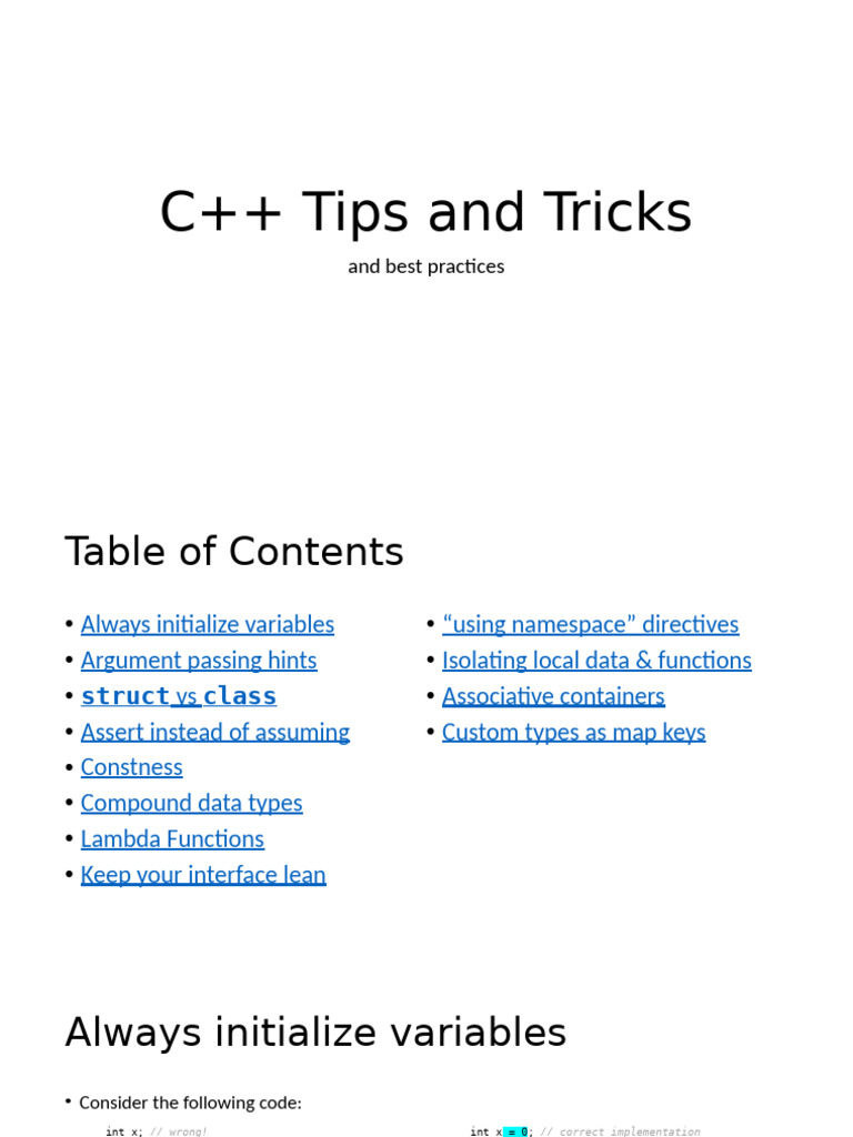 C++ Tips and Tricks | PDF | Pointer (Computer Programming) | Anonymous ...