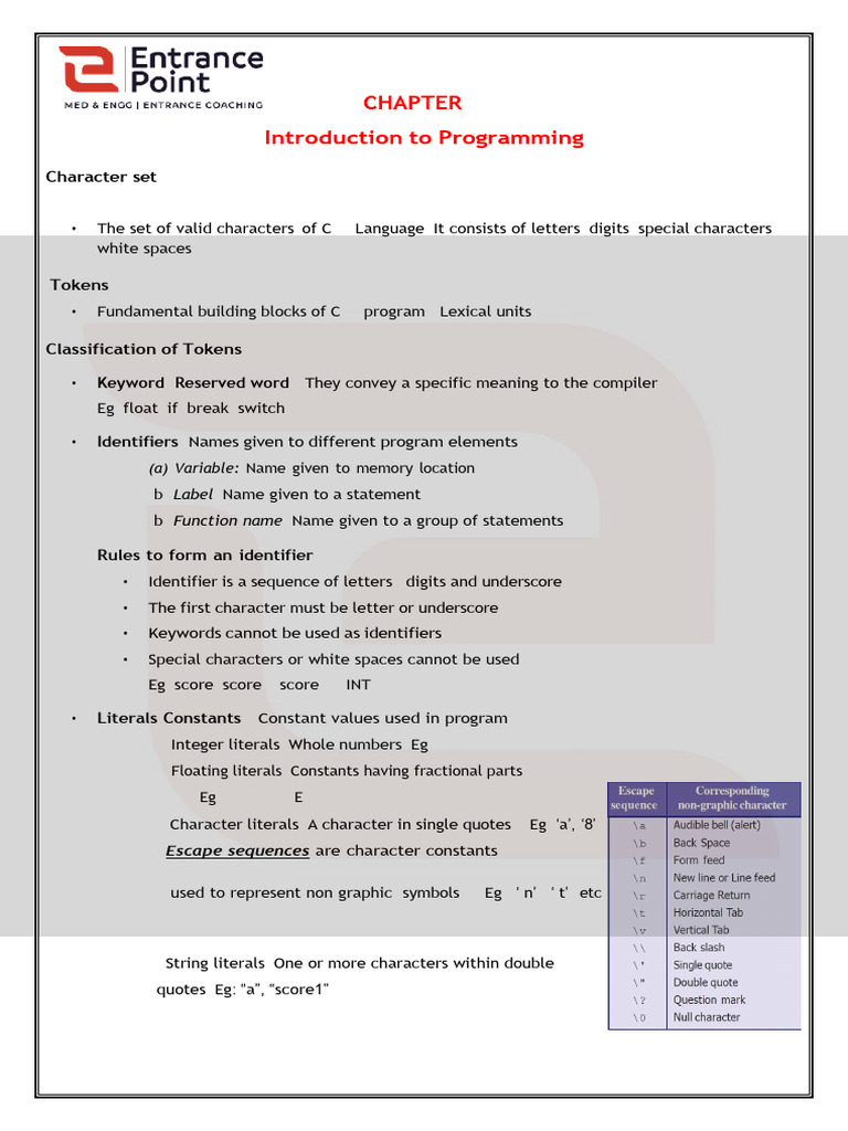 Chapter 5 (Introduction to Programming) | PDF