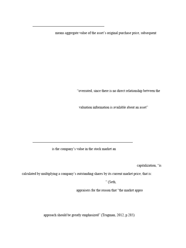 Book Value and The Asset-Cost-based Approach | PDF | Book Value ...