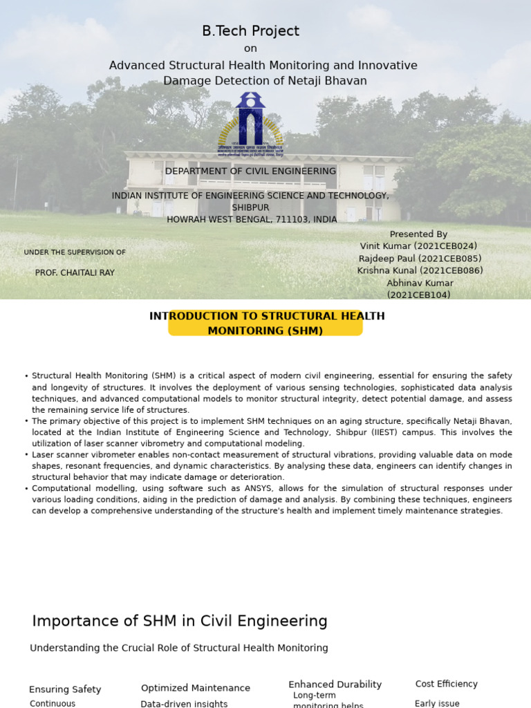 Advanced Structural Health Monitoring and Damage Detection of Netaji ...