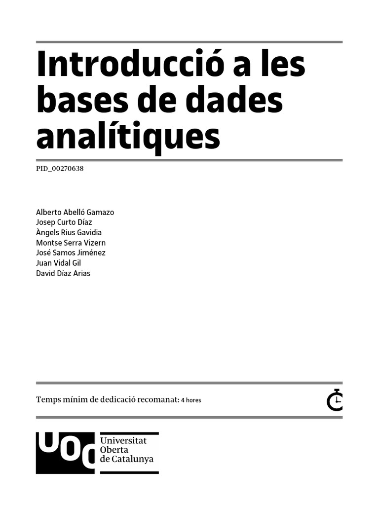 BBDD Analitiques | PDF