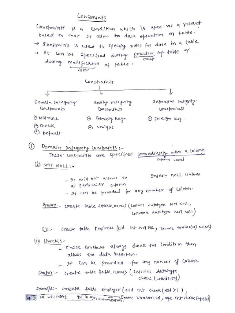 30-07domain Constraints - Notes | PDF
