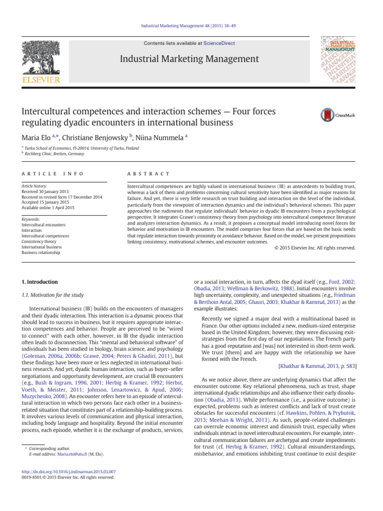Intercultural Competences and Interaction Schemes - Four Forces ...